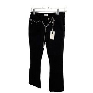 NWT Fire & Rain  Mid Rise Comfort Denim Bootcut Jeans Black Heart Chain Size 11